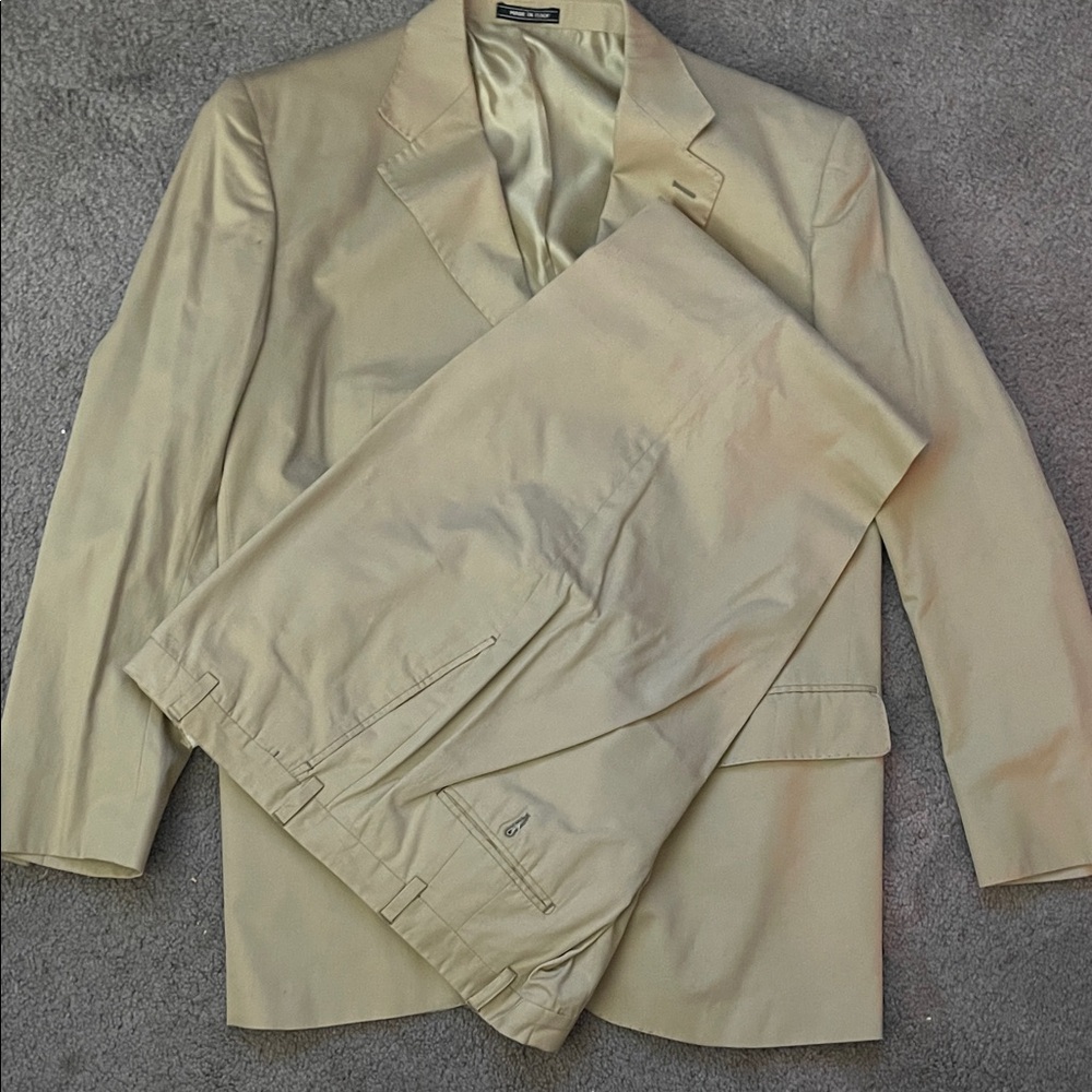 Beige Suit Jacket and Pants Set